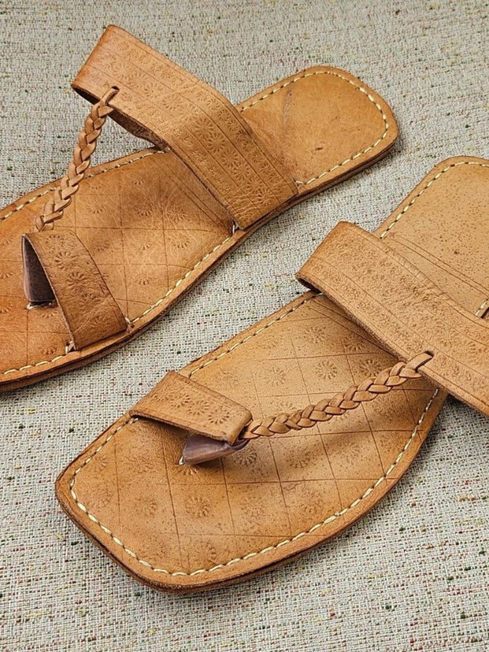 Handcrafted Men Sandal Kola Pori Jutti Kolhapuri Chappal All Genuine Leather 10